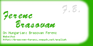 ferenc brasovan business card